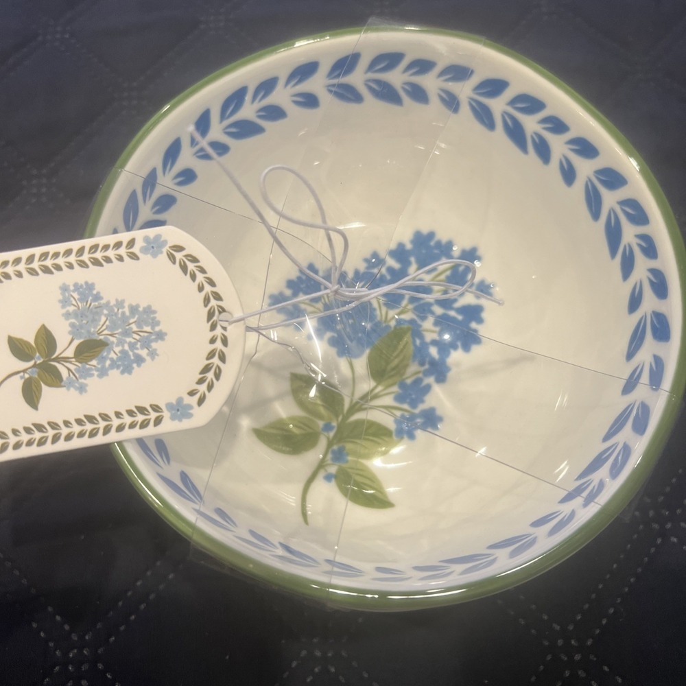 Prima Design By Cherry Lane Set of 2 Bowls 2.5"H x 5.5"W Blue Hydrangea Floral